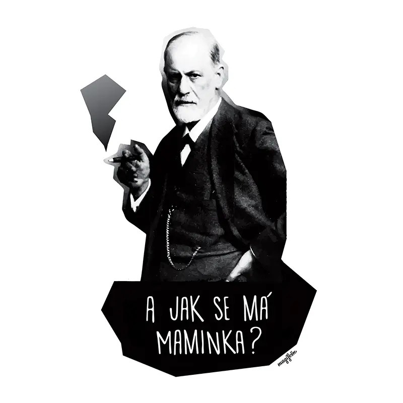 Magifešn XX tričko Freud Maminka černé bio