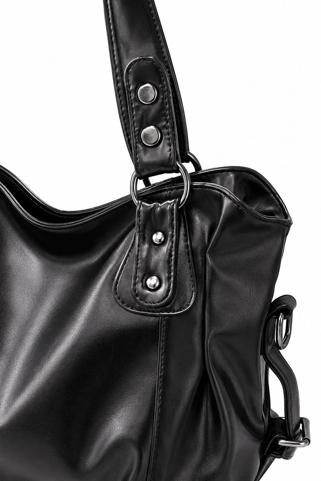 Norielle velká shopper kabelka černá zrnitá kůže