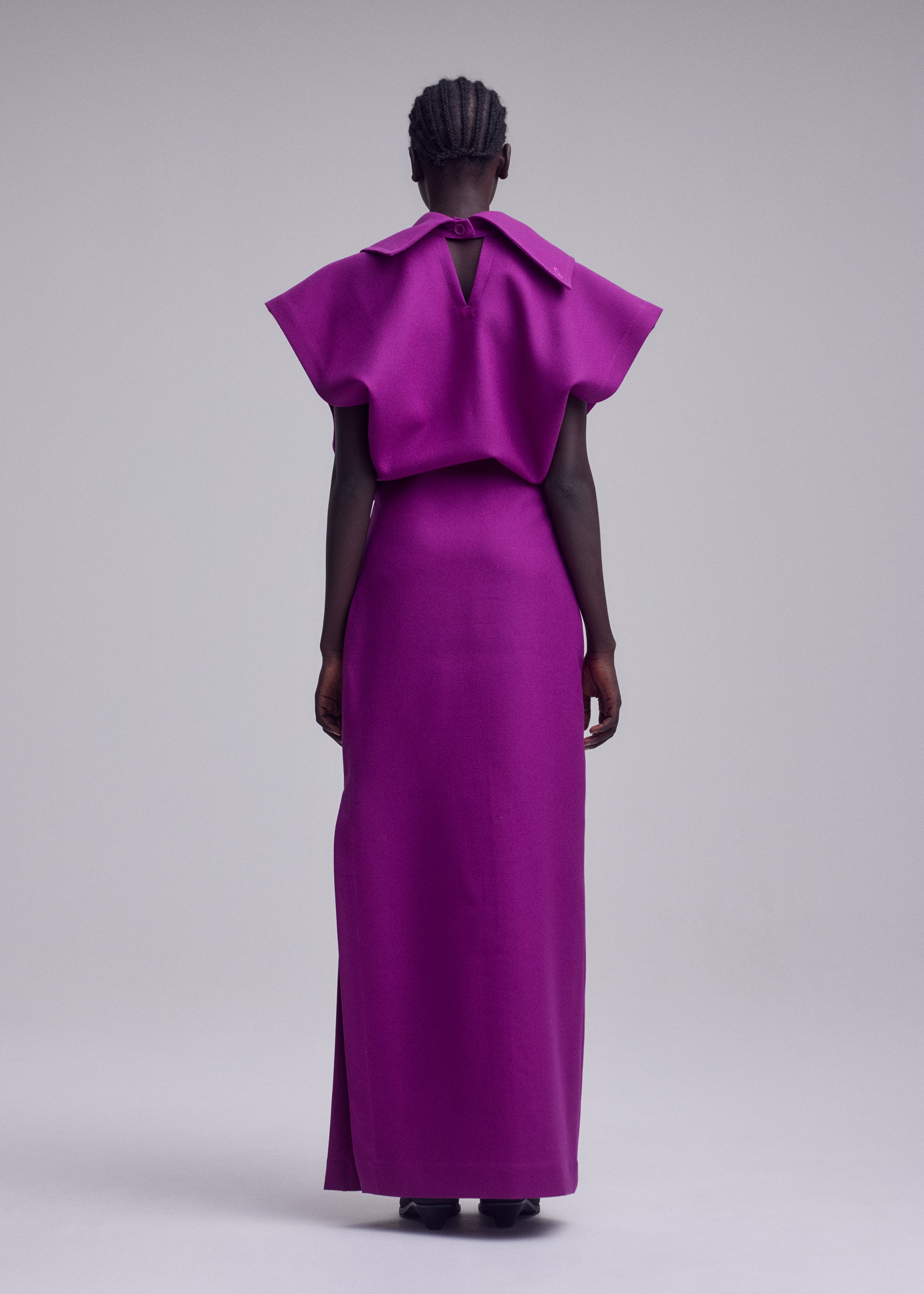 Issey Miyake Calligraph IM63FH026 šaty šedé vlnene