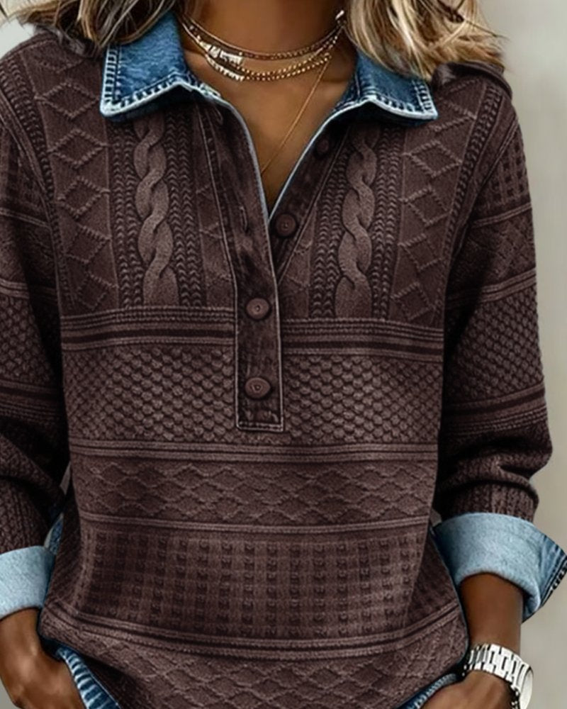 Norielle damsky copankovy svetr henley seda teply