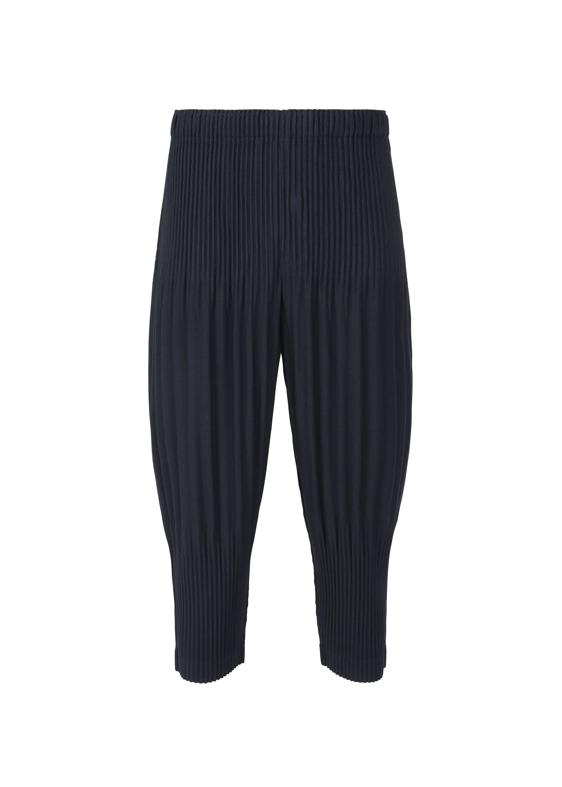 Issey Miyake Basics kalhoty černé cropped plisované