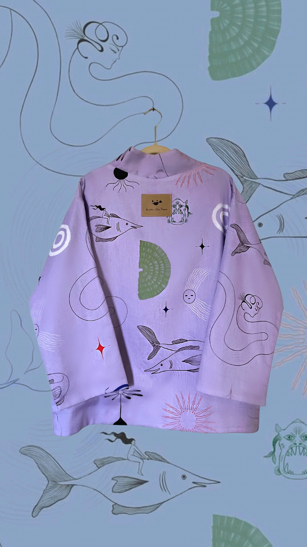 Aurelia & Zwei Frauen Purple Sea kimono fialové