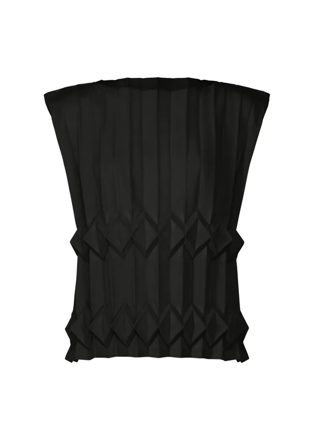 Issey Miyake Tree Pleats top bez rukávů černý