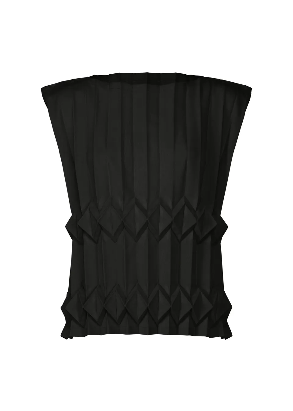 Issey Miyake Tree Pleats top bez rukávů černý