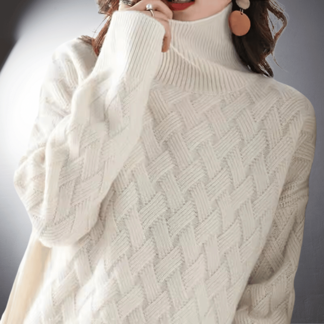Norielle oversize rolákový svetr béžový copánkový