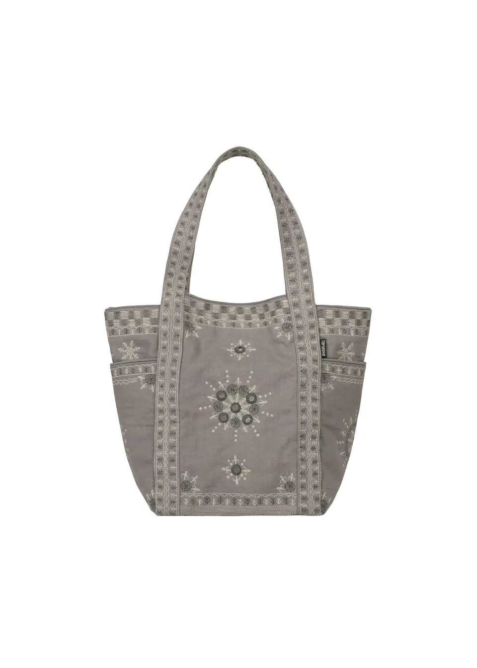 Issey Miyake HaaT Dazzle Mirror Box tote černá vyšívaná