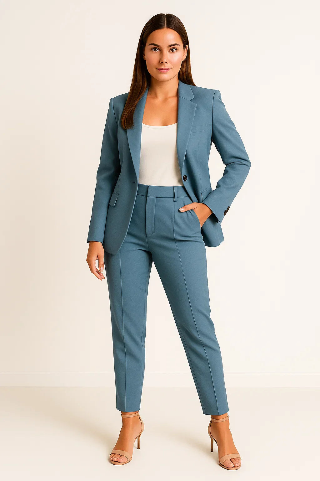 Norielle Slim Fit dámský kostým růžový