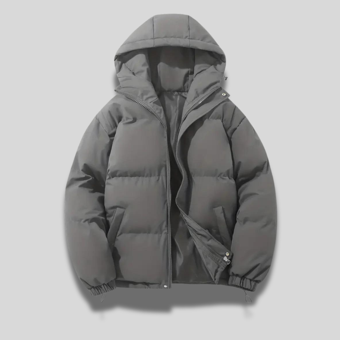 Norielle Oversize krátká zimní bunda s kapucí khaki