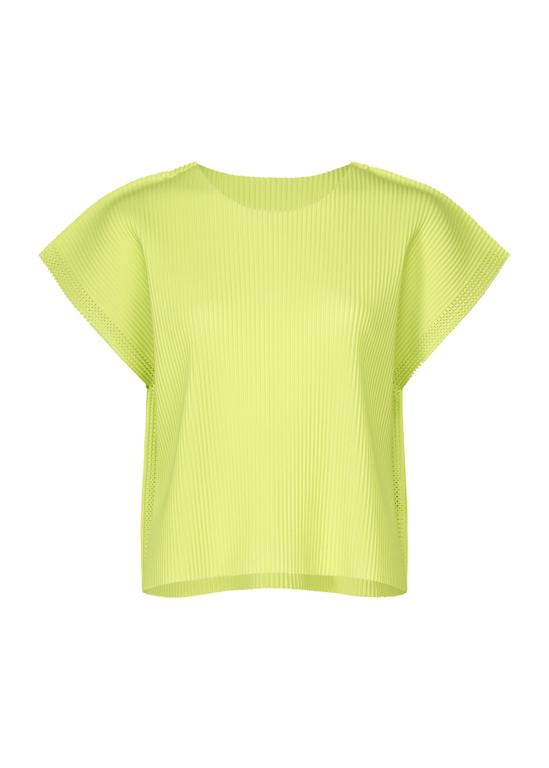 Issey Miyake Mesh Pleats pletený top s krátkým rukávem černý