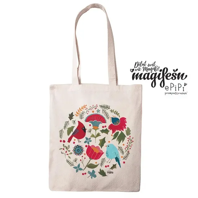 Magifešn Taška MEDIUM Ptáčci plátěná taška recyklovaná