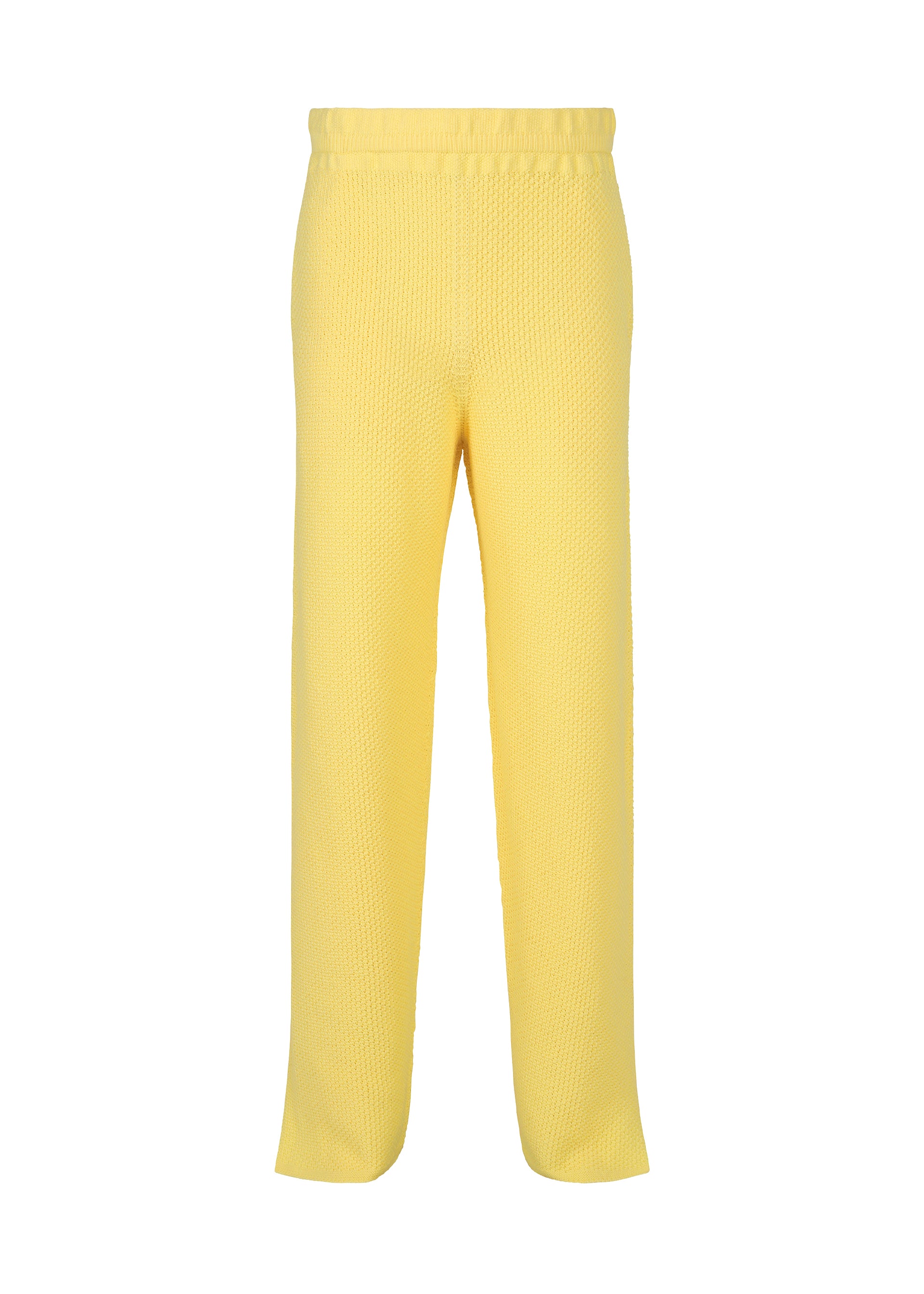 Issey Miyake Homme Plissé Rustic Knit pletené kalhoty bílo-modré