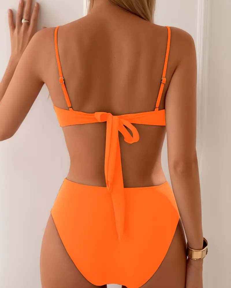 Norielle Bandeau bikiny tmavě modré s vysokým pasem