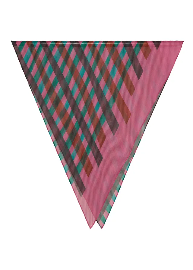 Issey Miyake Tape Check Pleats štola pink