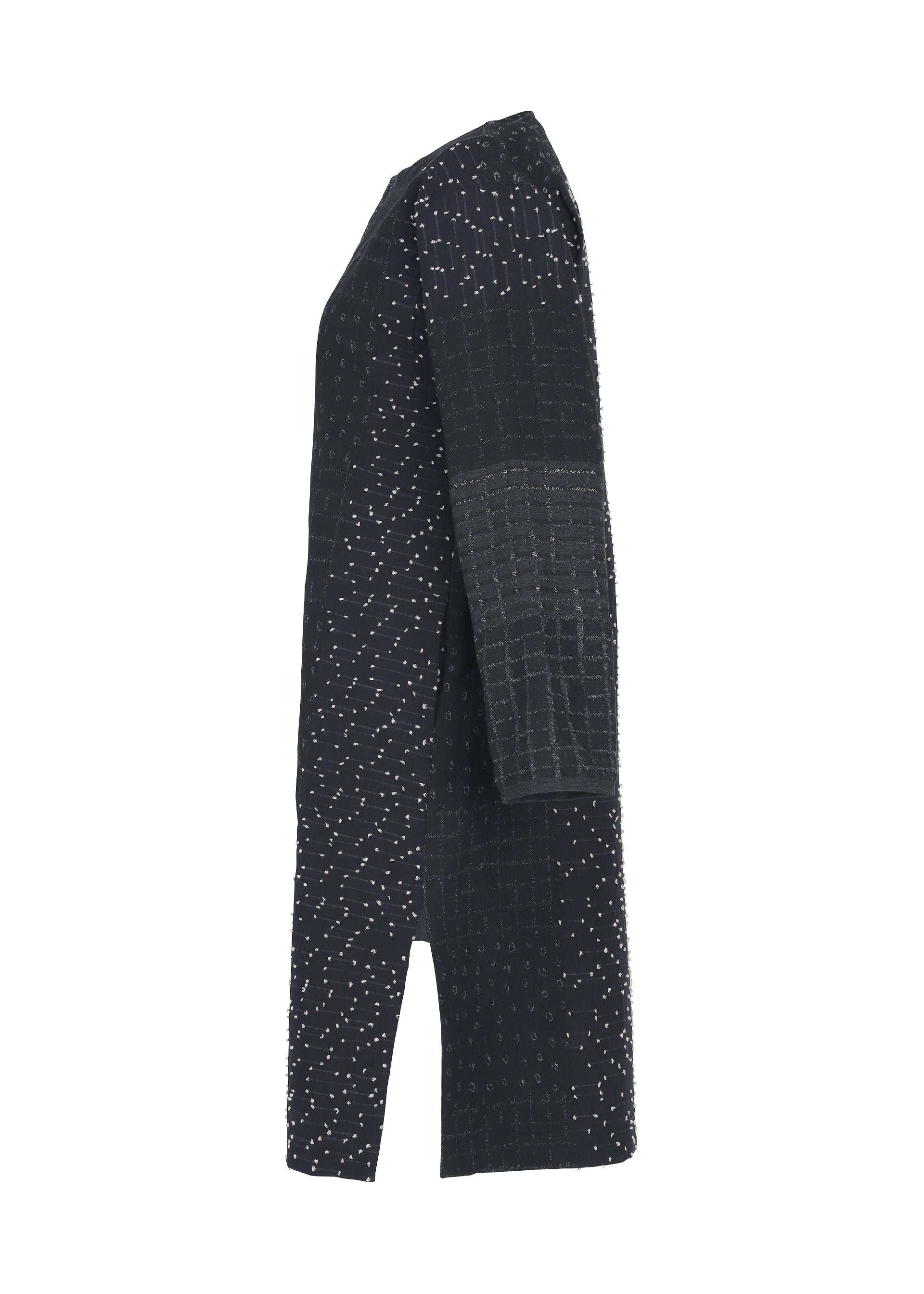 Issey Miyake Collage Stretch kabát dark brown kostka vel.2