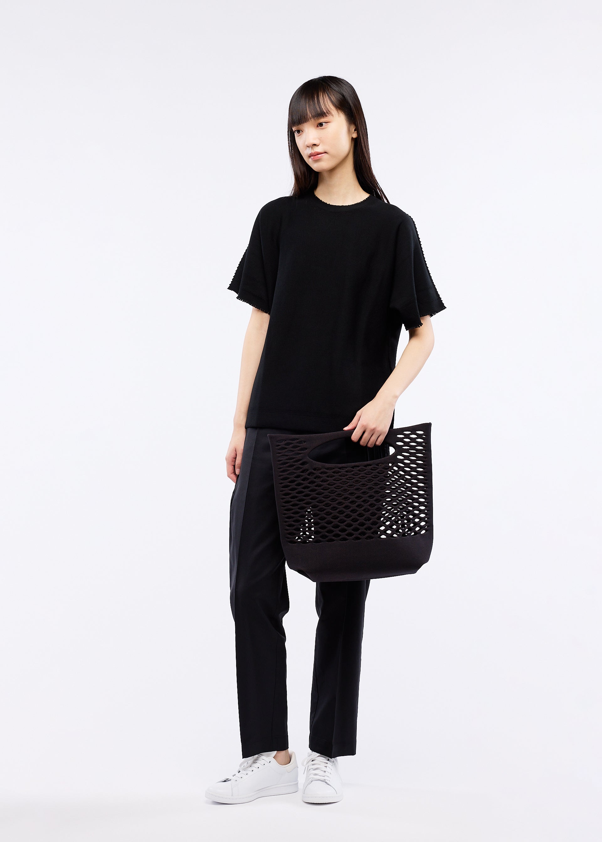 Issey Miyake Mokko Basket tote taška black×brown tuhá