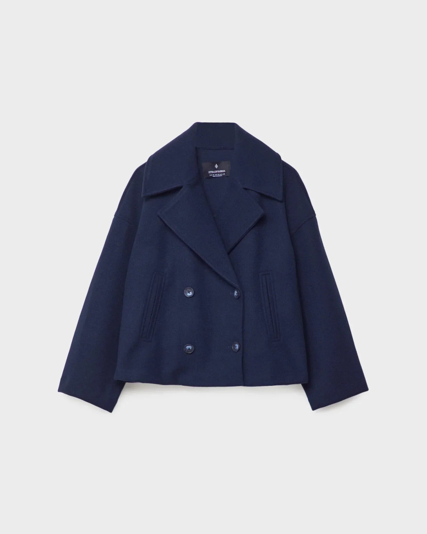 Norielle modrý krátký kabát caban XS–3XL