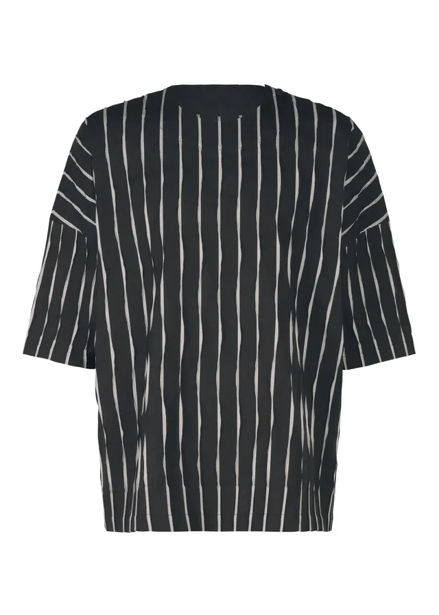 Issey Miyake Type-W 011 top černošedá pruhovaný