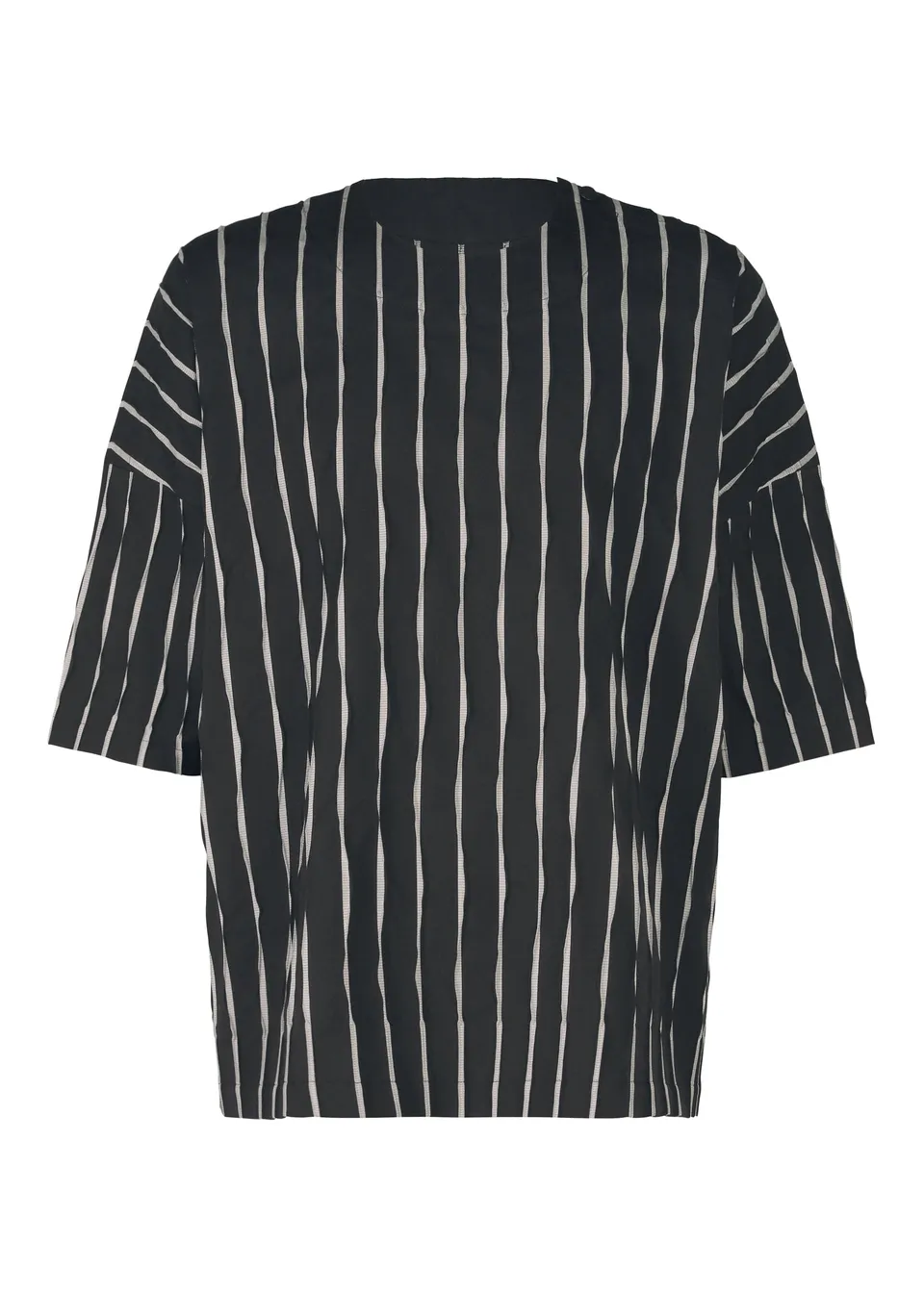 Issey Miyake Type-W 011 top černošedá pruhovaný