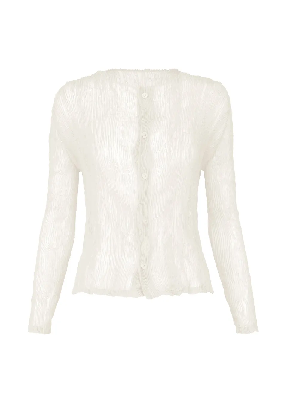 Issey Miyake Chiffon Twist BK/WT-68 kardigan černá průsvitný