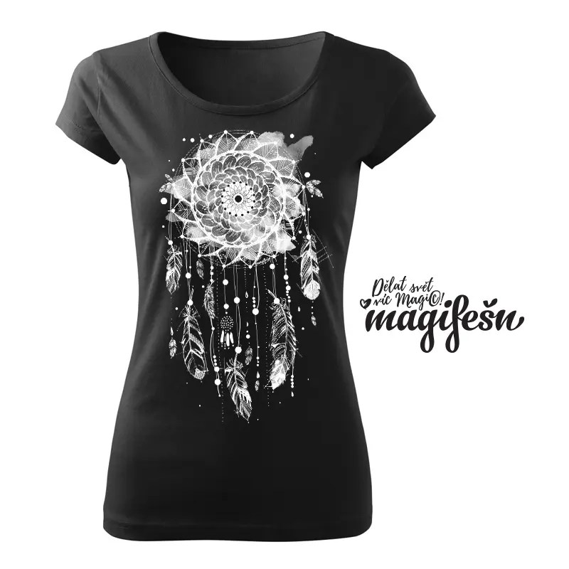 Magifešn XX Dreamcatcher tričko bílé biobavlna