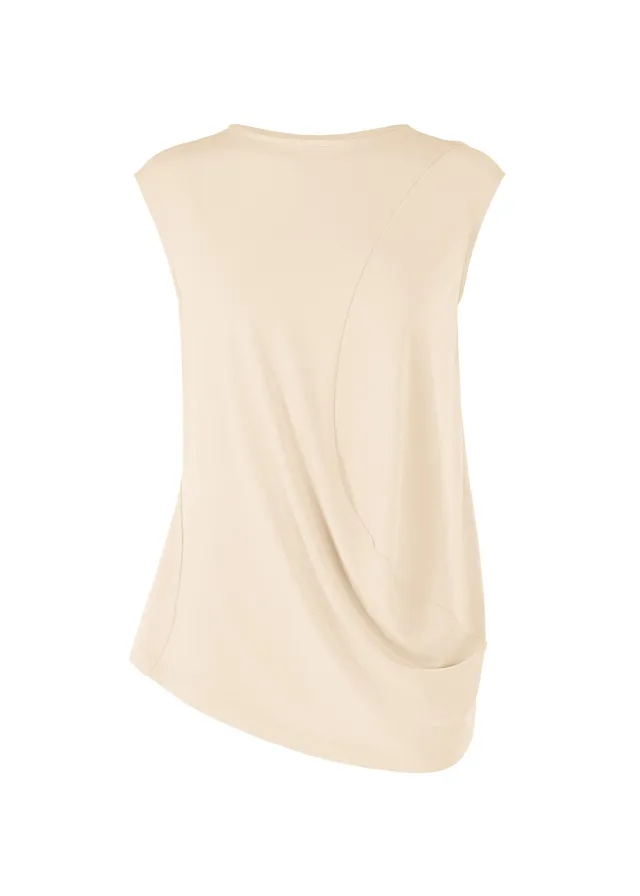 Issey Miyake Drape Jersey-68 top černý bez rukávů