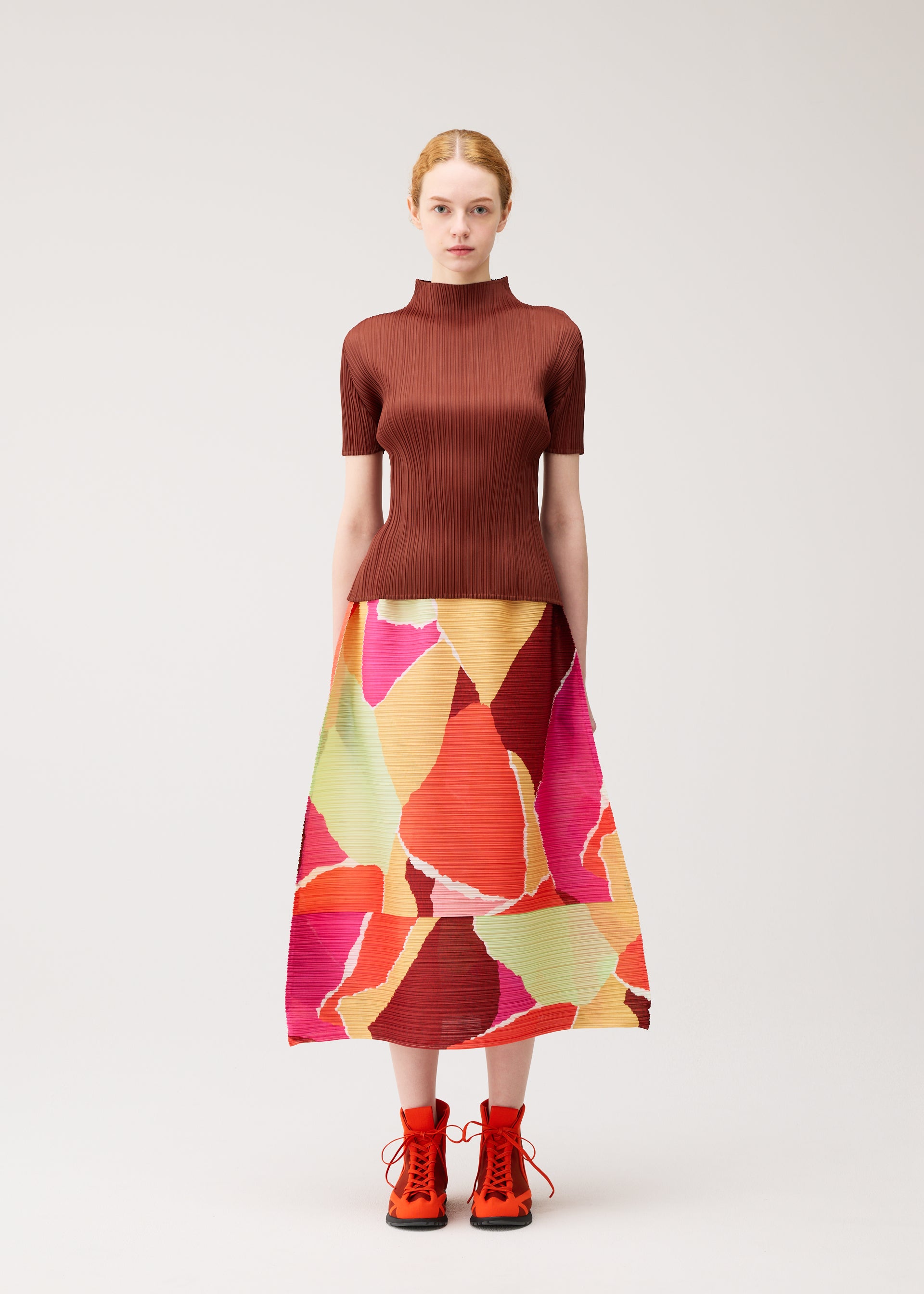 Issey Miyake Surprise! sukně oranžová plisovaná