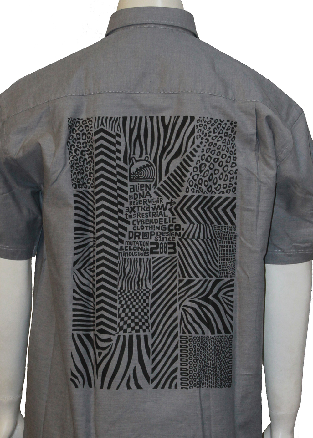Alien DNA Black Pattern tričko pánské stříbrná