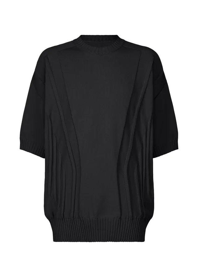 Issey Miyake Type-K 003-1 pletený top černá 2 pružný