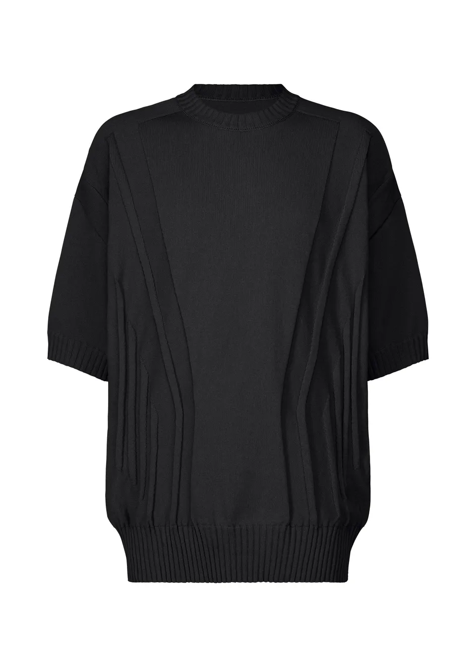 Issey Miyake Type-K 003-1 pletený top černá 2 pružný