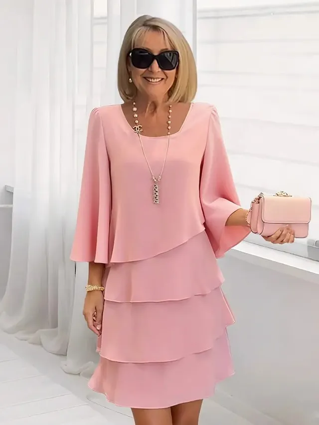 Norielle elegantní šaty s volány tmavě modré