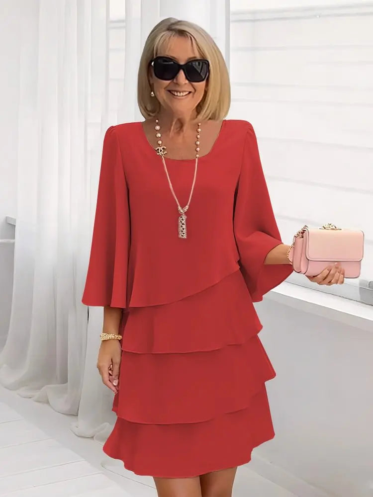Norielle elegantní šaty s volány tmavě modré