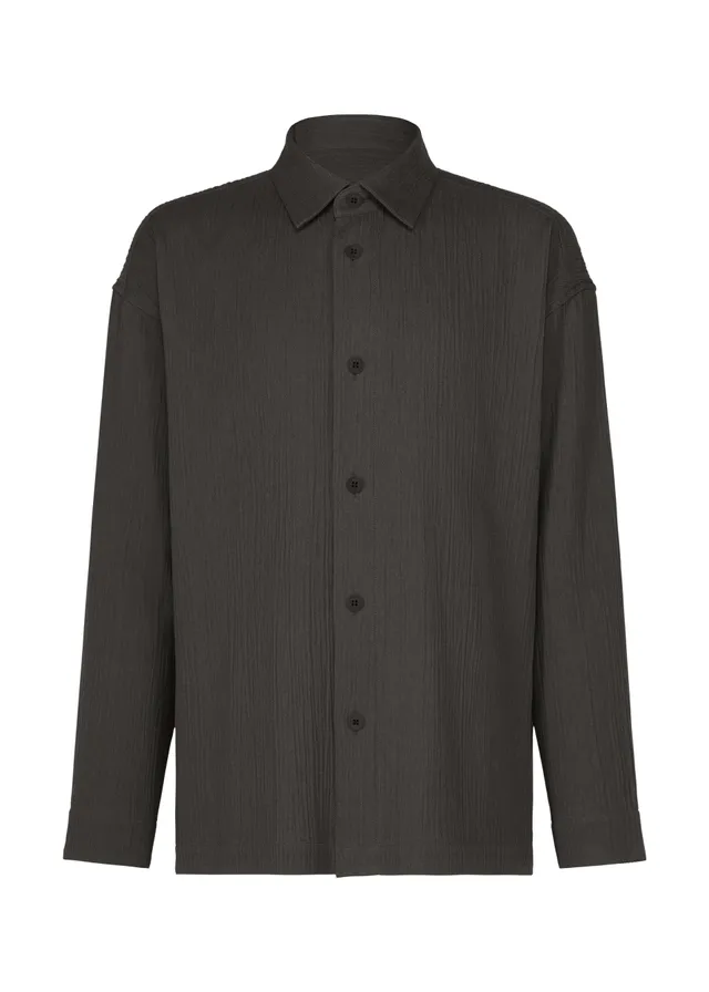 Issey Miyake IM Men Double Weave košile šedá bavlna