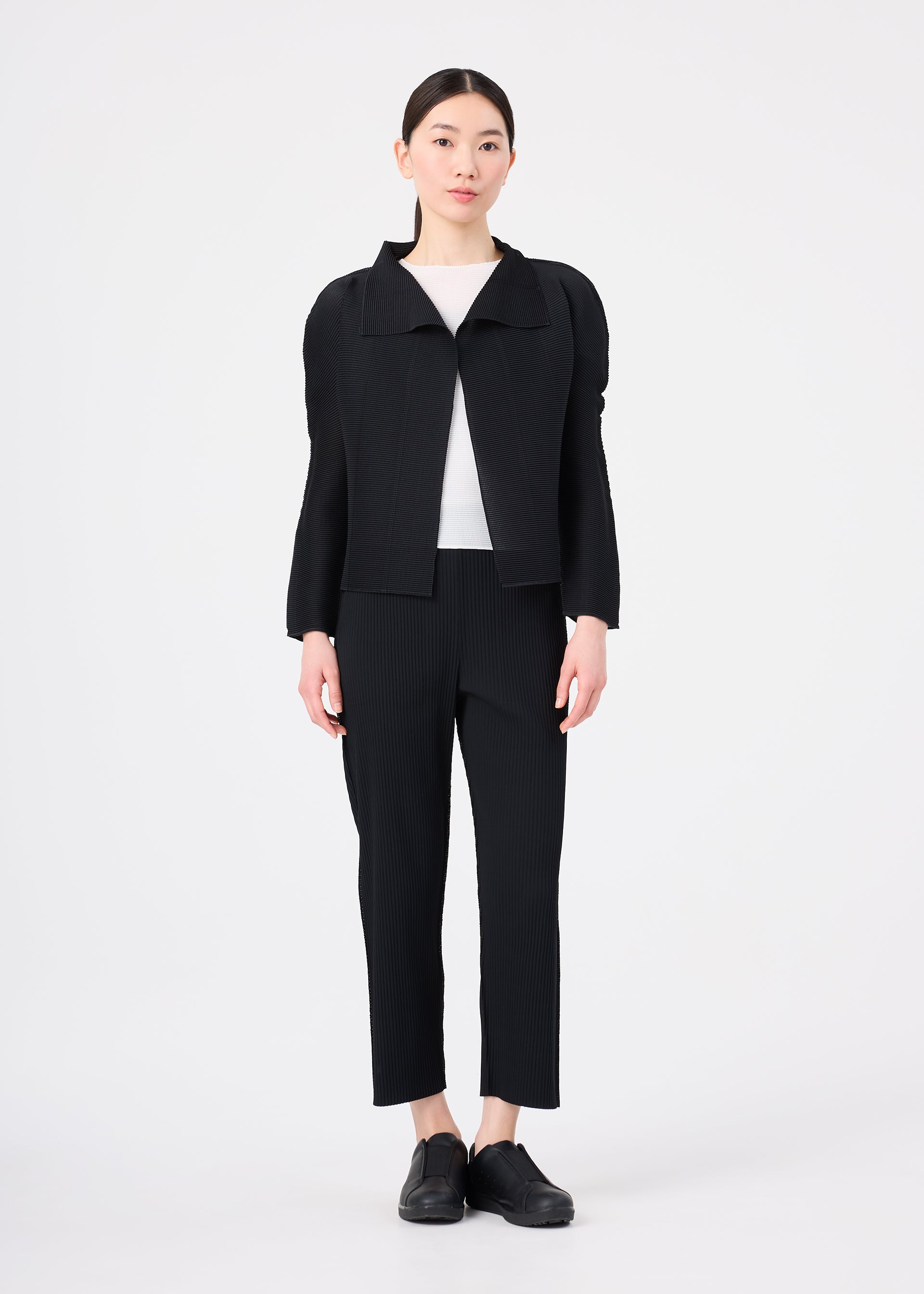 Issey Miyake Stretch Pleats kardigan s dlouhým rukávem
