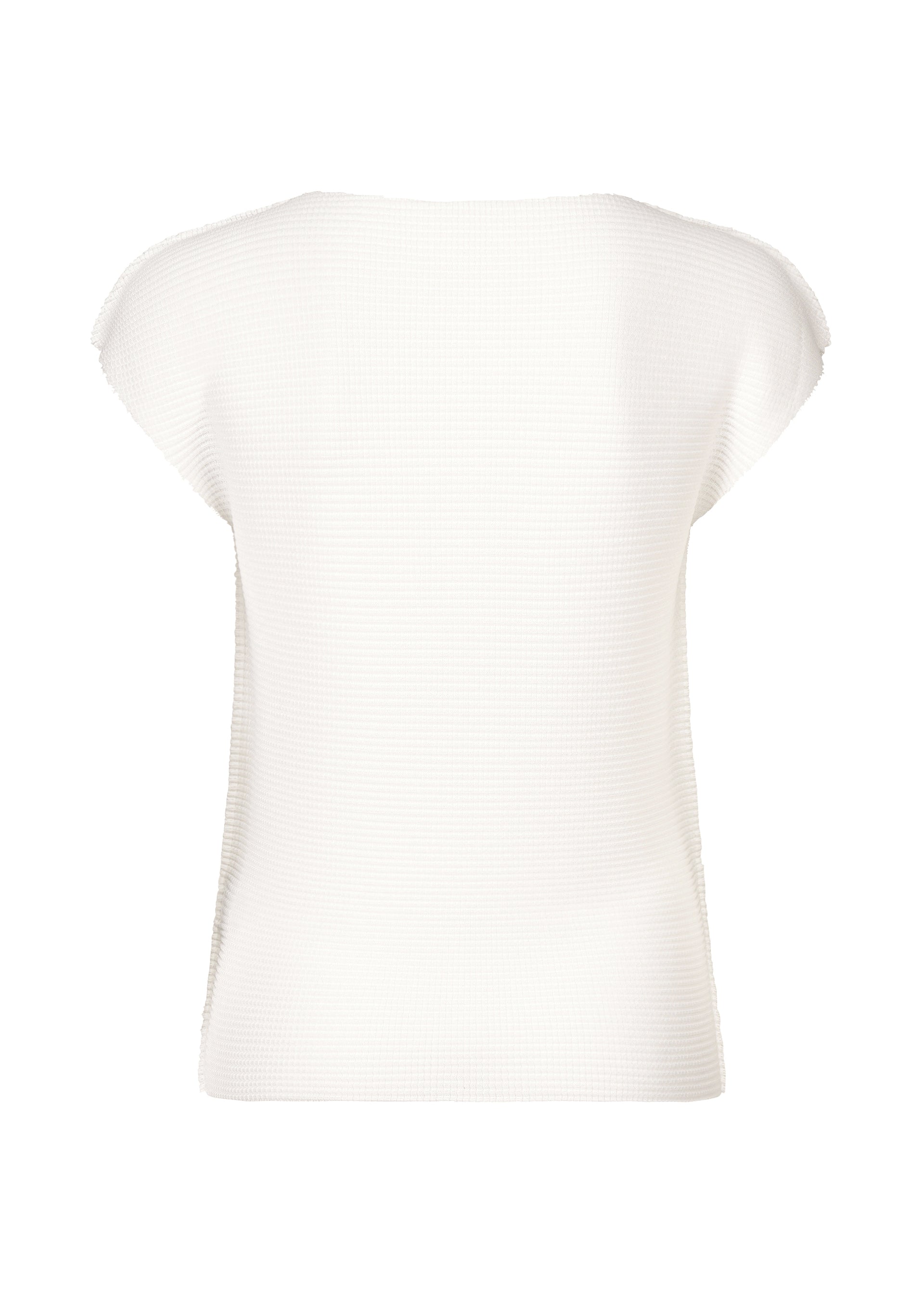 Issey Miyake Knit Stretch Pleats top bílý francouzský rukáv