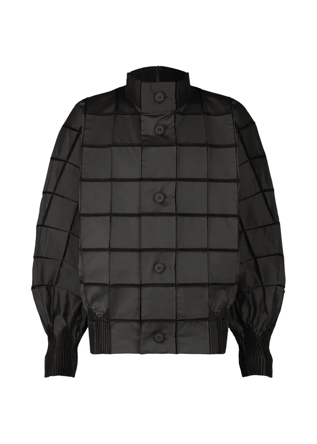 Issey Miyake TYPE-O 002 bunda černá strečová mřížka