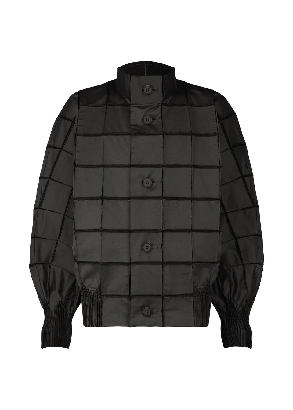 Issey Miyake TYPE-O 002 bunda černá strečová mřížka