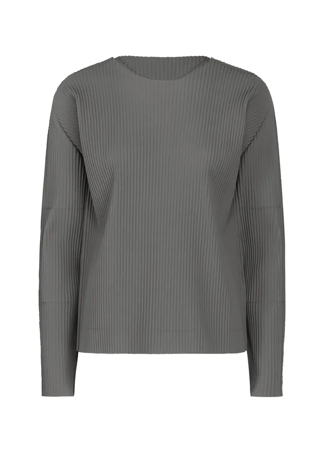 Issey Miyake Fine Knit Pleats Color 2 top šedý Charcoal