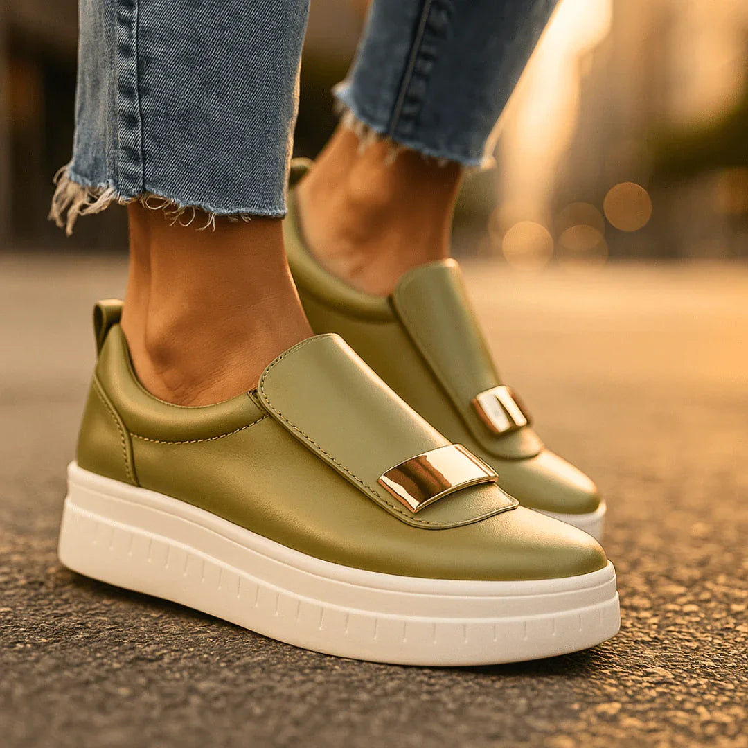 Norielle slip-on tenisky na platformě bílé