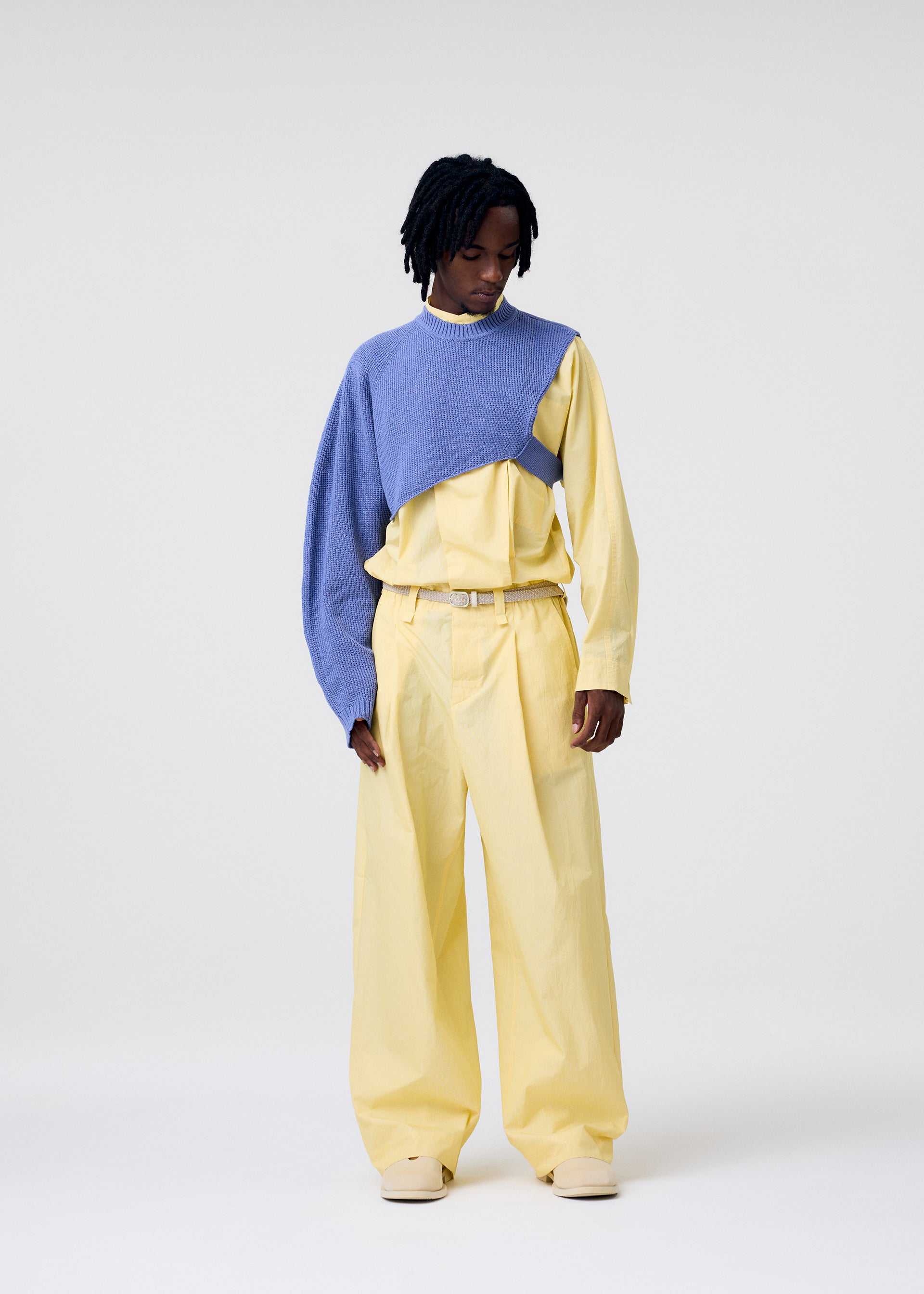 Issey Miyake Wafer Knit top černý asymetrický vaflový