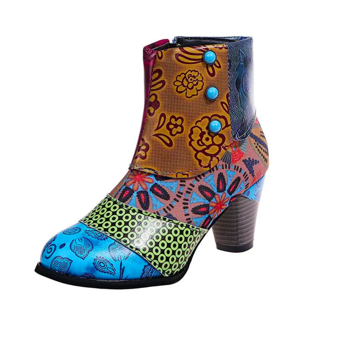 Norielle dámské patchwork kotníkové boty červené 38