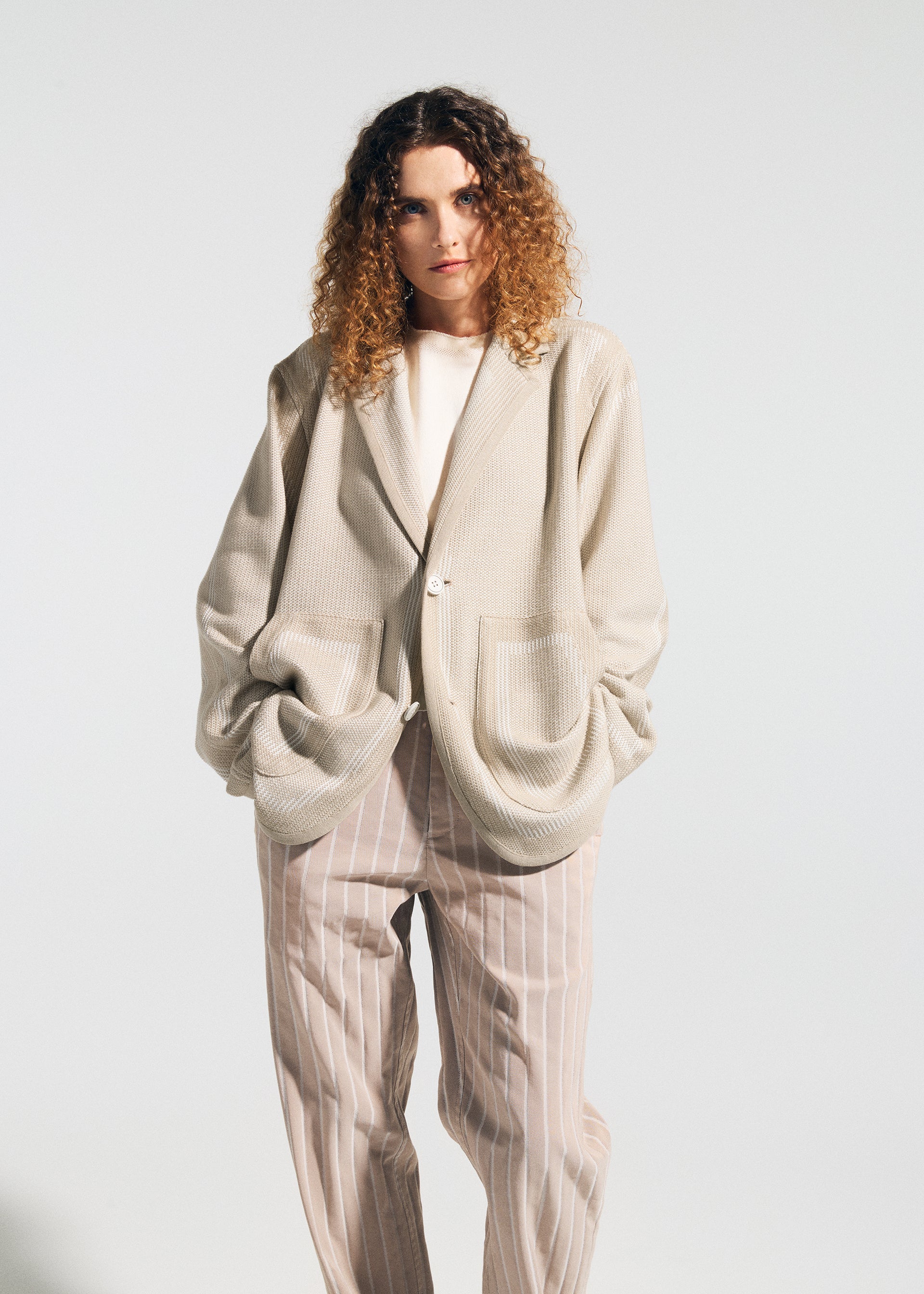 Issey Miyake Type-K 008 pletená bunda černá