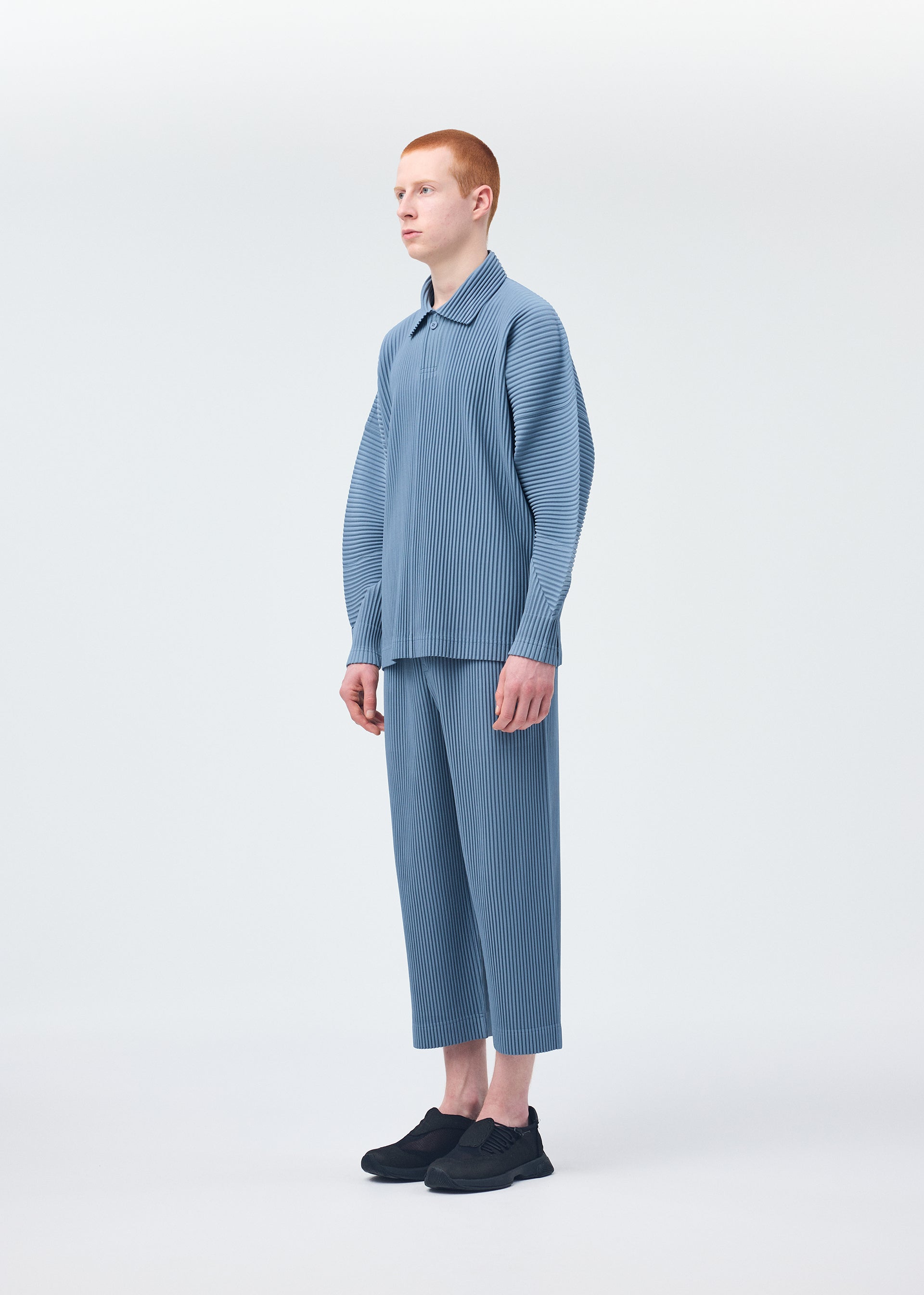 Issey Miyake Monthly Colors August polo tričko černé s dlouhým rukávem