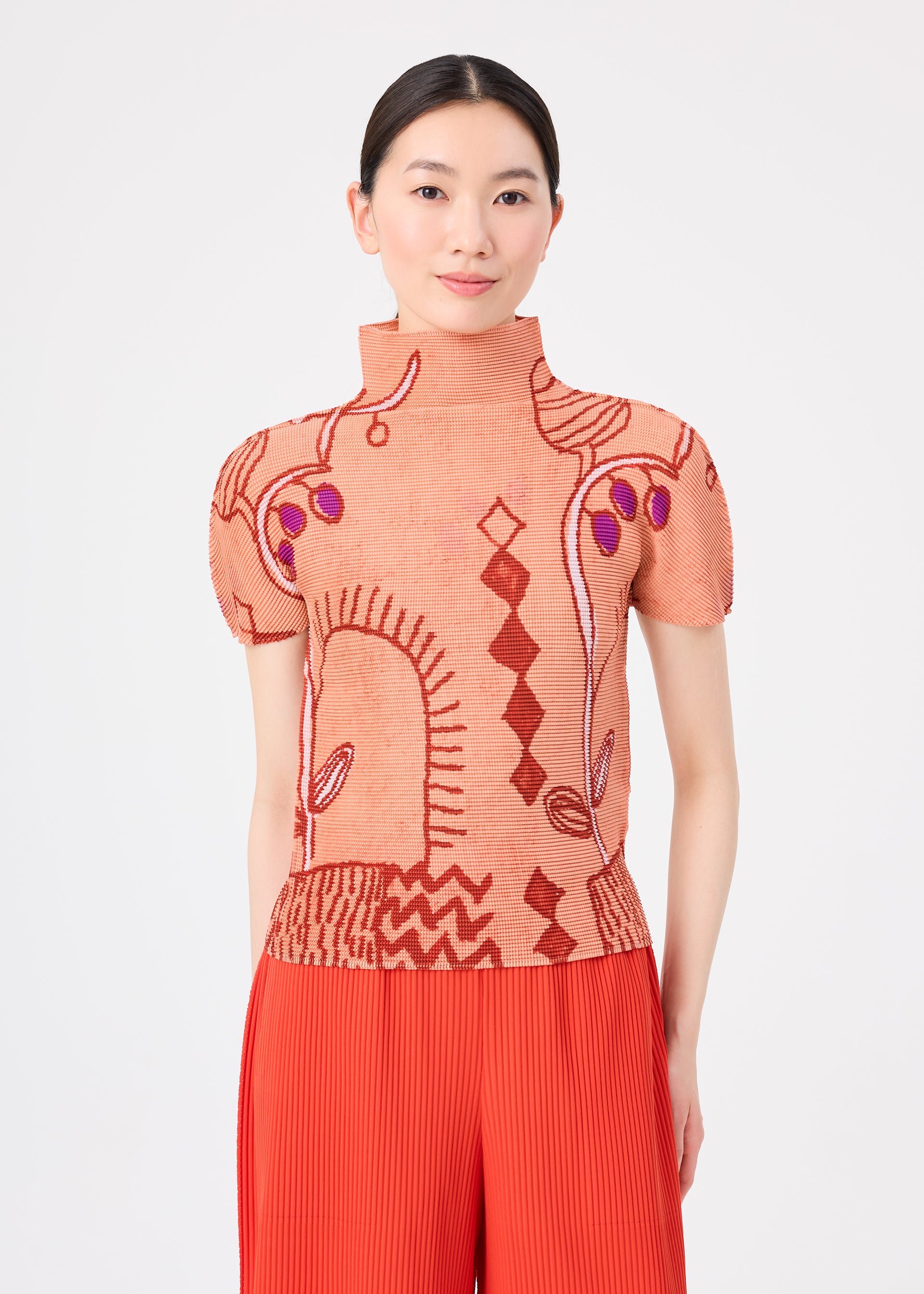 Issey Miyake me Plant top šedý rostlinný vzor