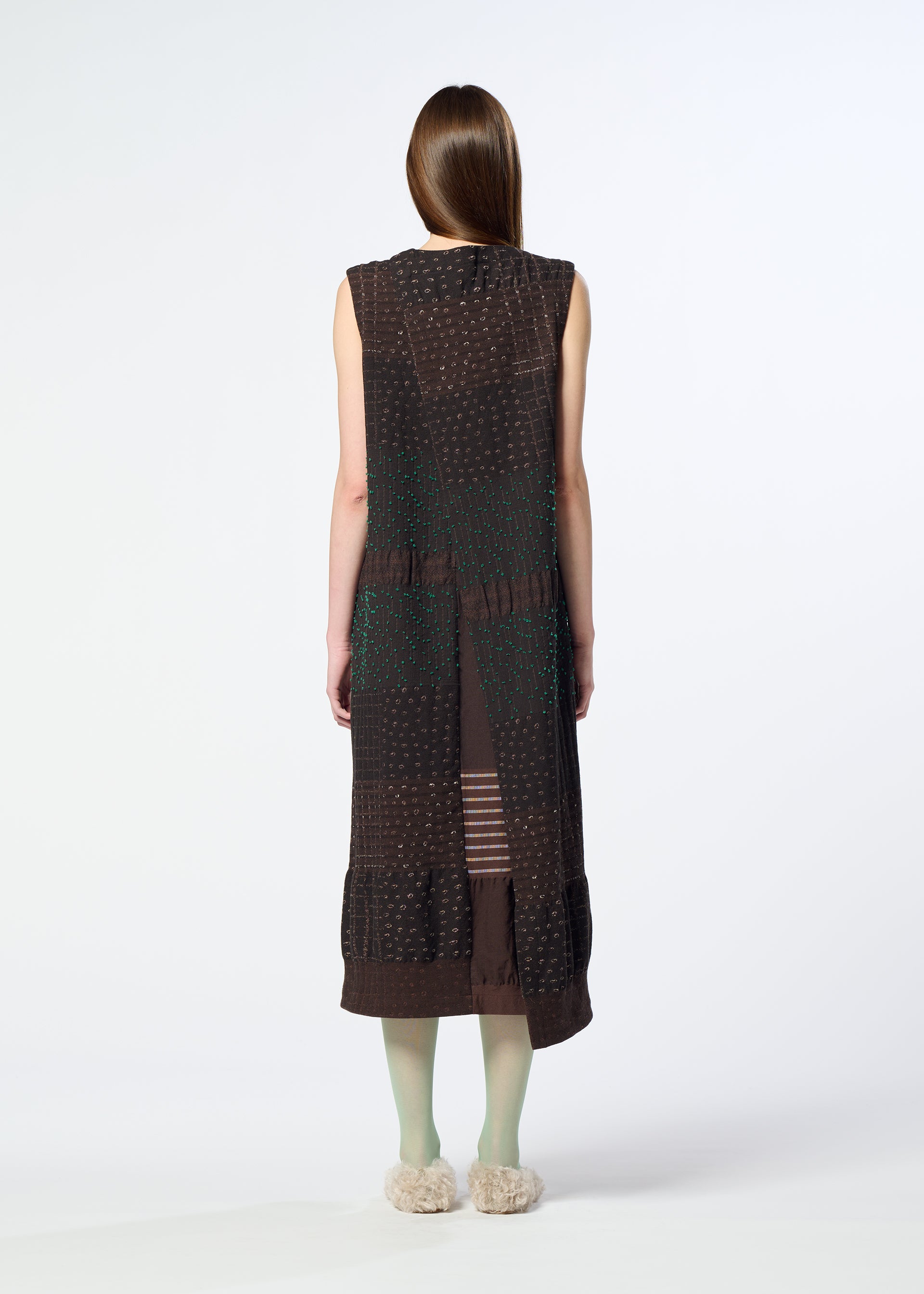 Issey Miyake HaaT Collage Stretch I šaty Dark Brown vel. 2