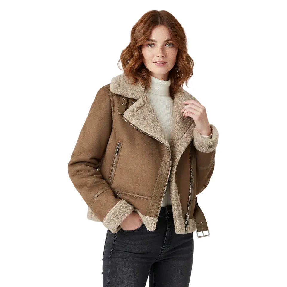 Norielle Aviator bunda s kožíškem hnědá