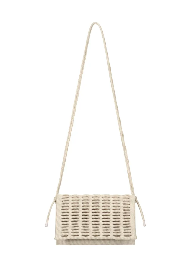 Issey Miyake Mokko Twill kabelka béžová pletená
