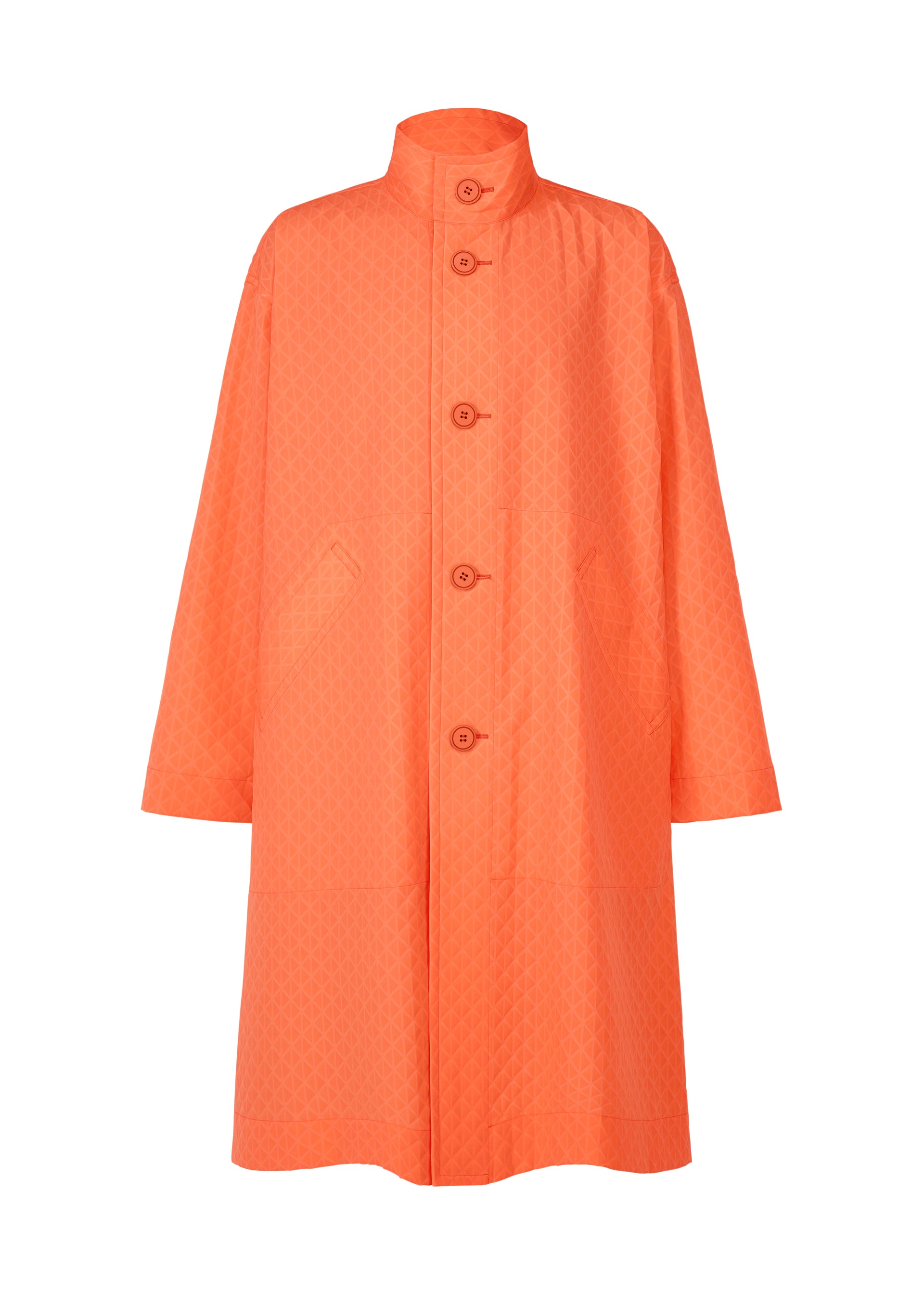 Issey Miyake Type-T 001-1 kabát černý trojúhelníkový vzor