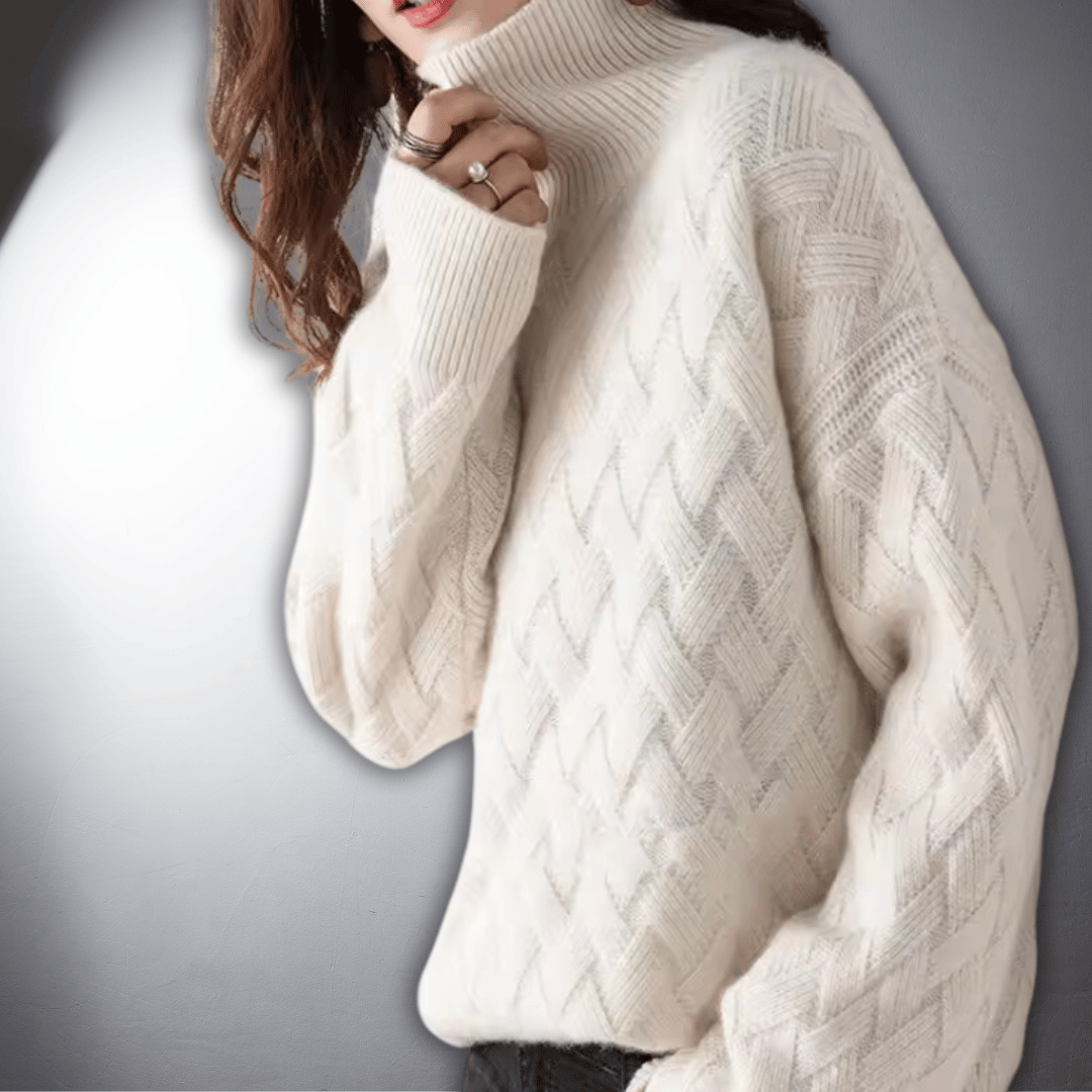 Norielle oversize rolákový svetr béžový copánkový