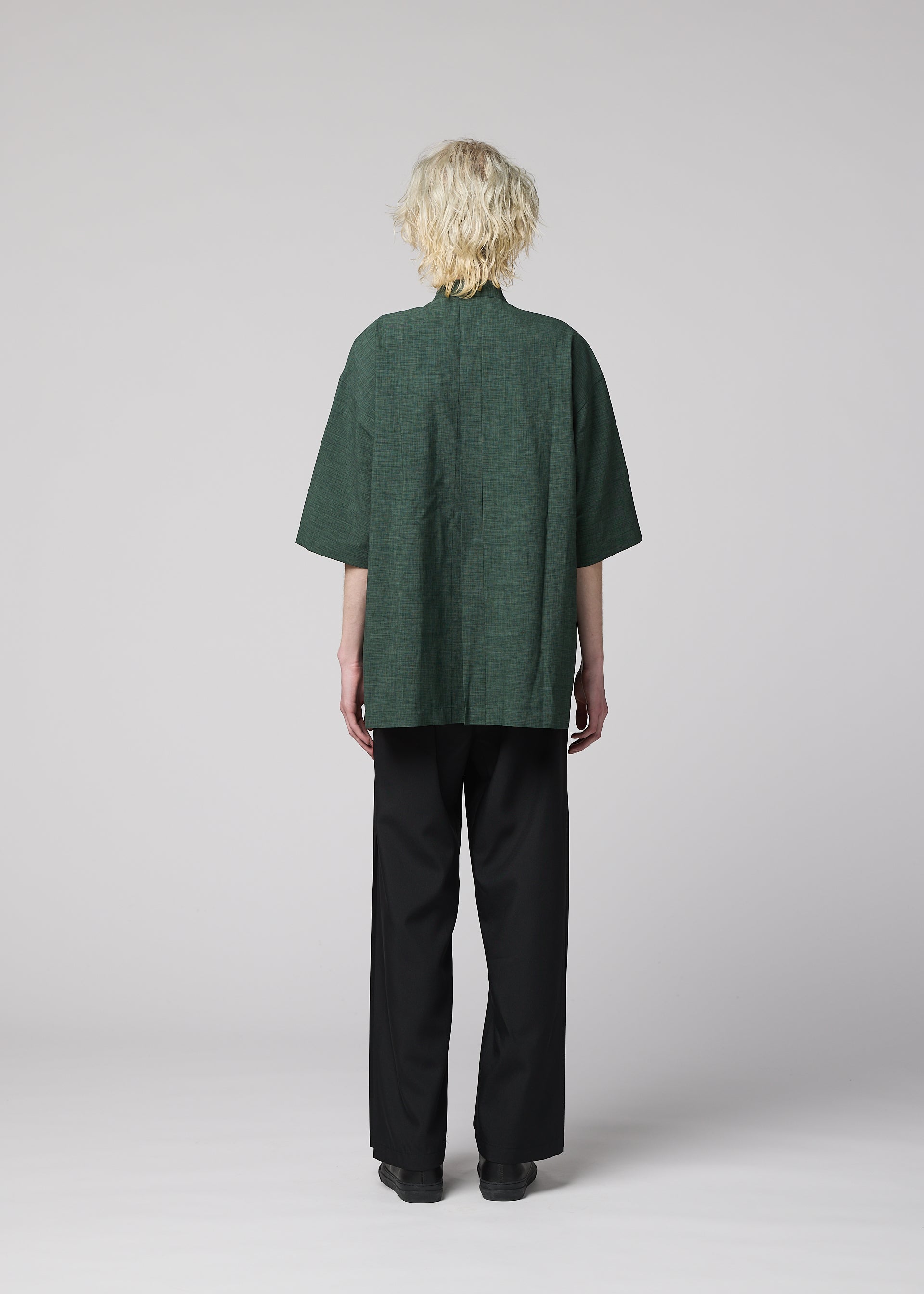 Issey Miyake Linen Like košile světle béžová krátký rukáv