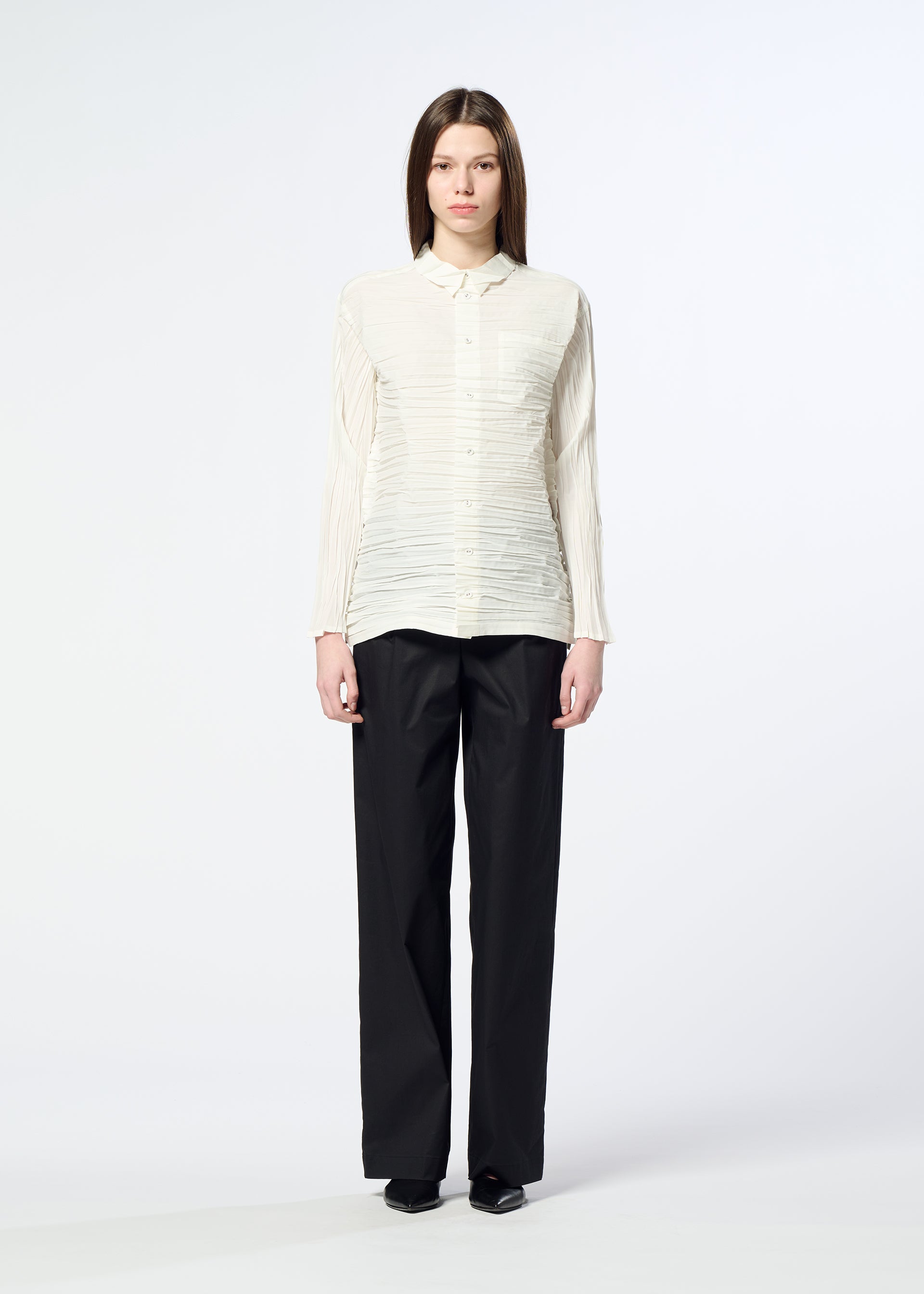 Issey Miyake Shibari Shirt košile bílá vel. 2 řasená